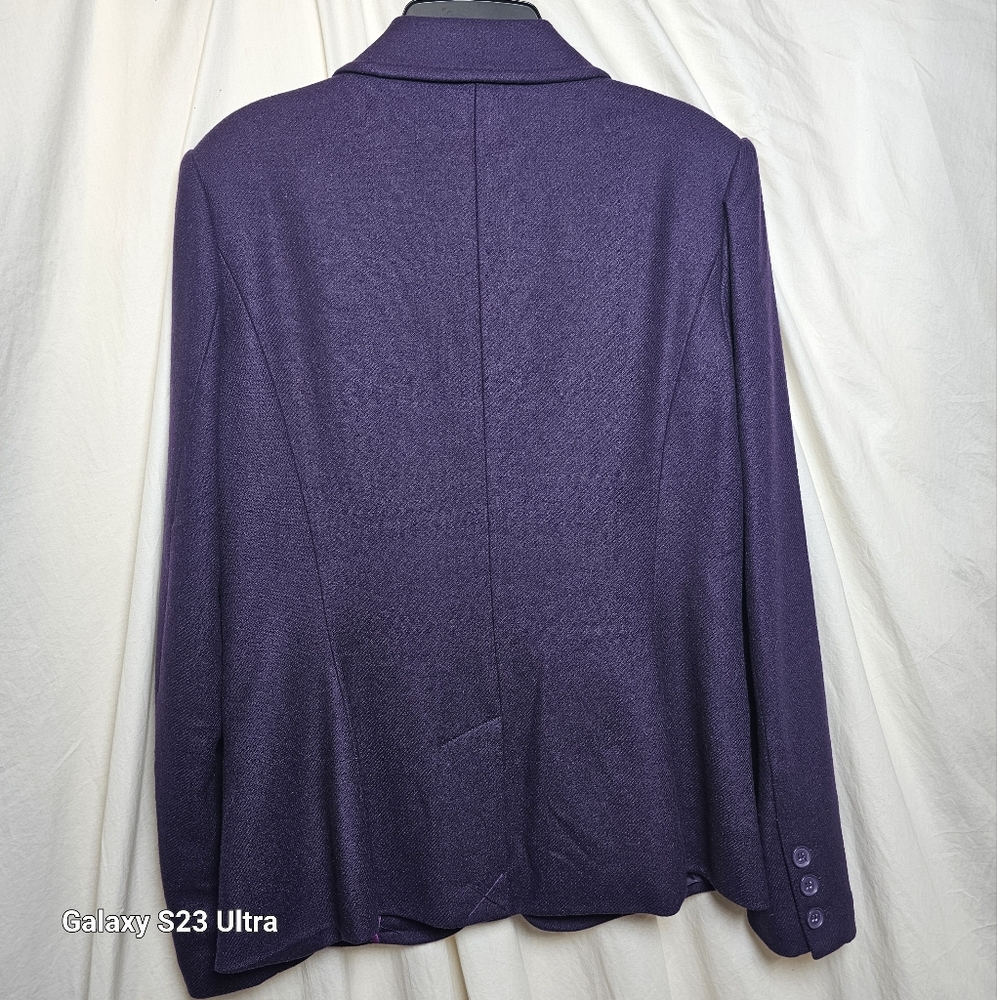 New York & Company purple blazer wool blend size 4 - Picture 2 of 11